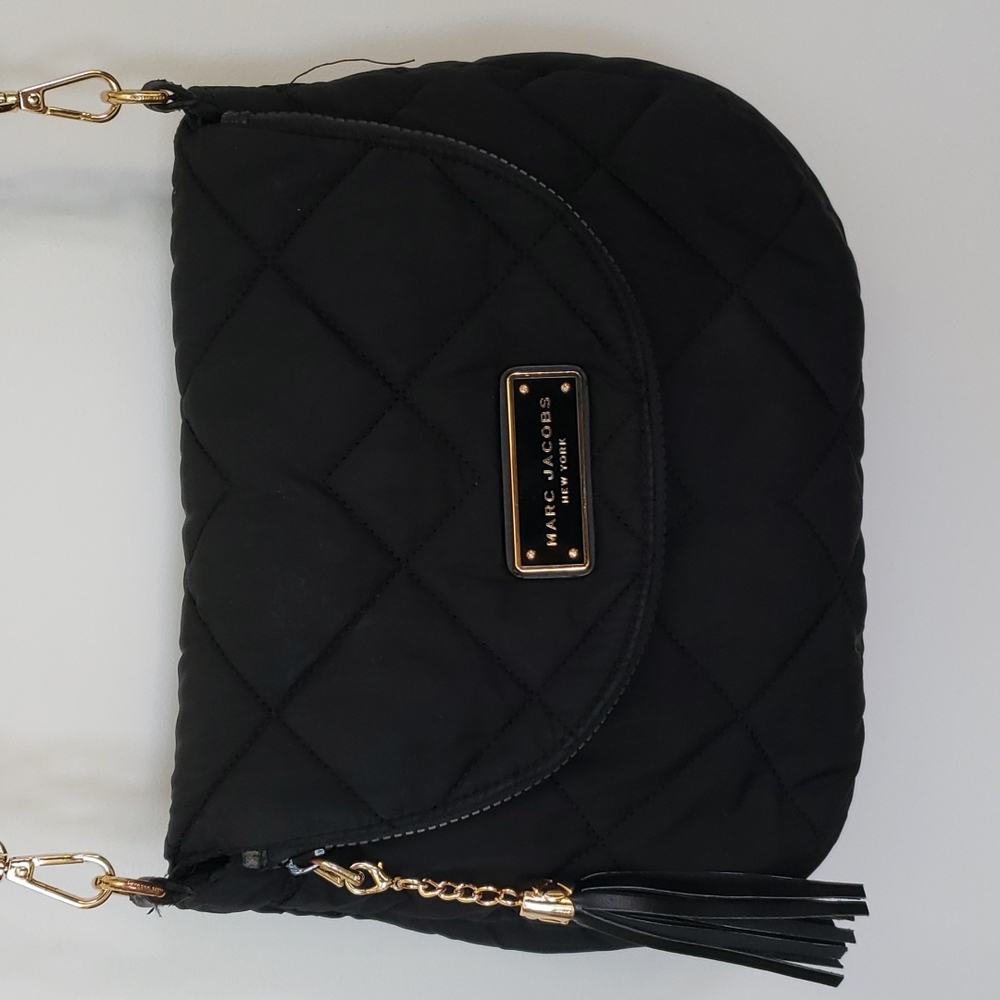 Marc Jacobs Quilted Crossbody Bag Purse Black (Pink Organizer Included)